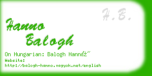 hanno balogh business card